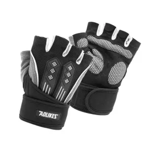 M White Fingerless Workout Gloves with Wrist Support ‚Äì Non-Slip, Breathable Gym Gloves for Weightlifting and Cycling