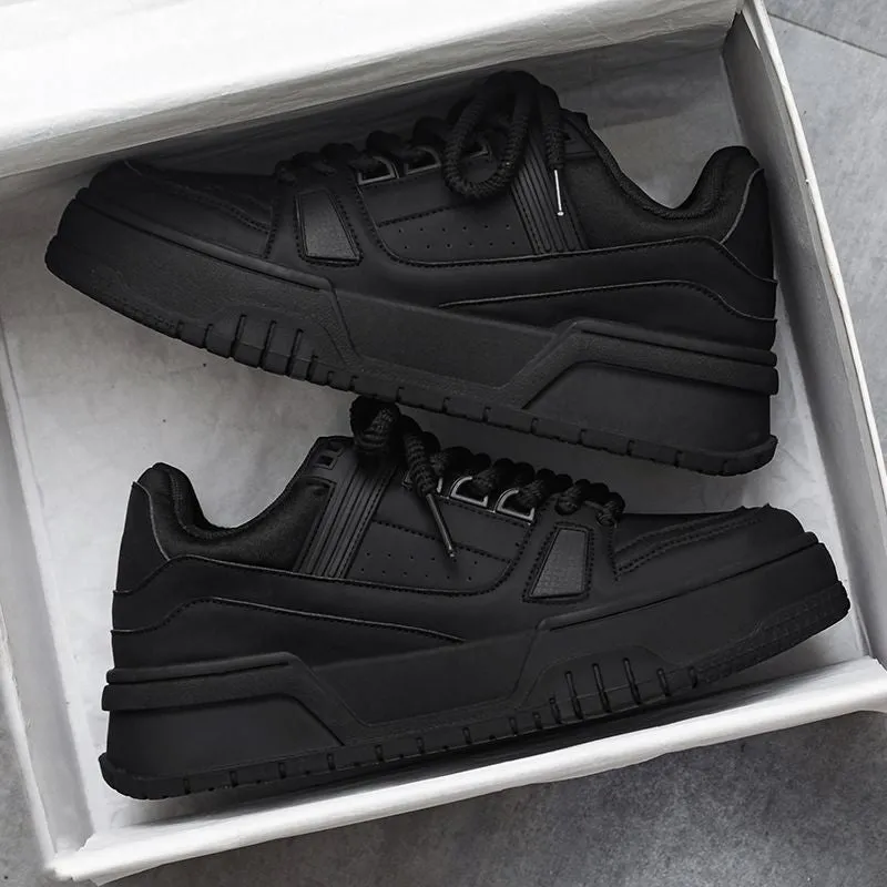 Men's Black Board Green Less Sports Platform Casual Shoes