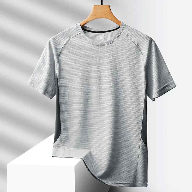 Men's Gym Quick Dry Mesh T-Shirt - Summer Fashion with Short Sleeves
