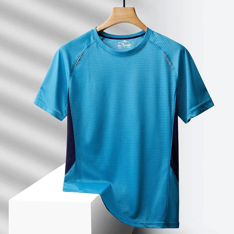 Men's Gym Quick Dry Mesh T-Shirt - Summer Fashion with Short Sleeves