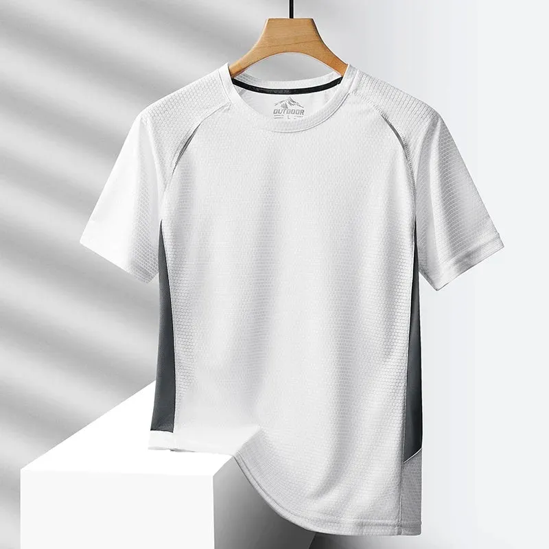 Men's Gym Quick Dry Mesh T-Shirt - Summer Fashion with Short Sleeves