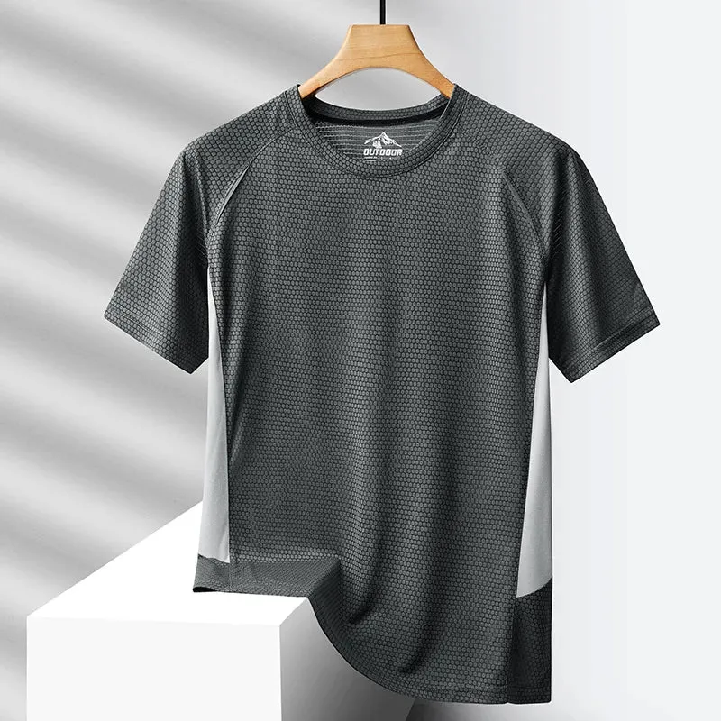 Men's Gym Quick Dry Mesh T-Shirt - Summer Fashion with Short Sleeves