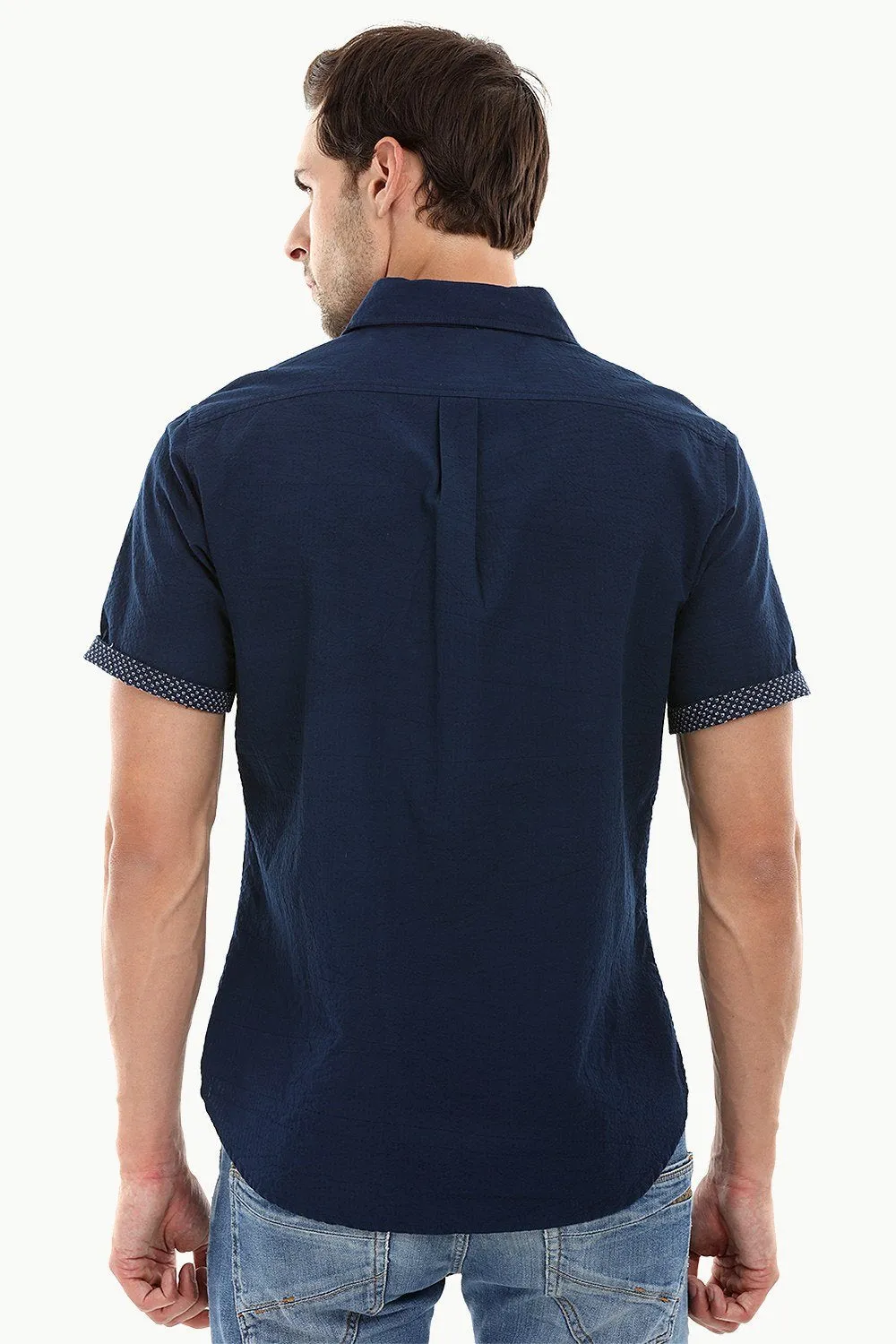 Men's Navy Casual Knit Shirt