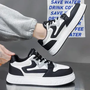 Men's Summer Mesh Breathable Board Black White Casual Shoes