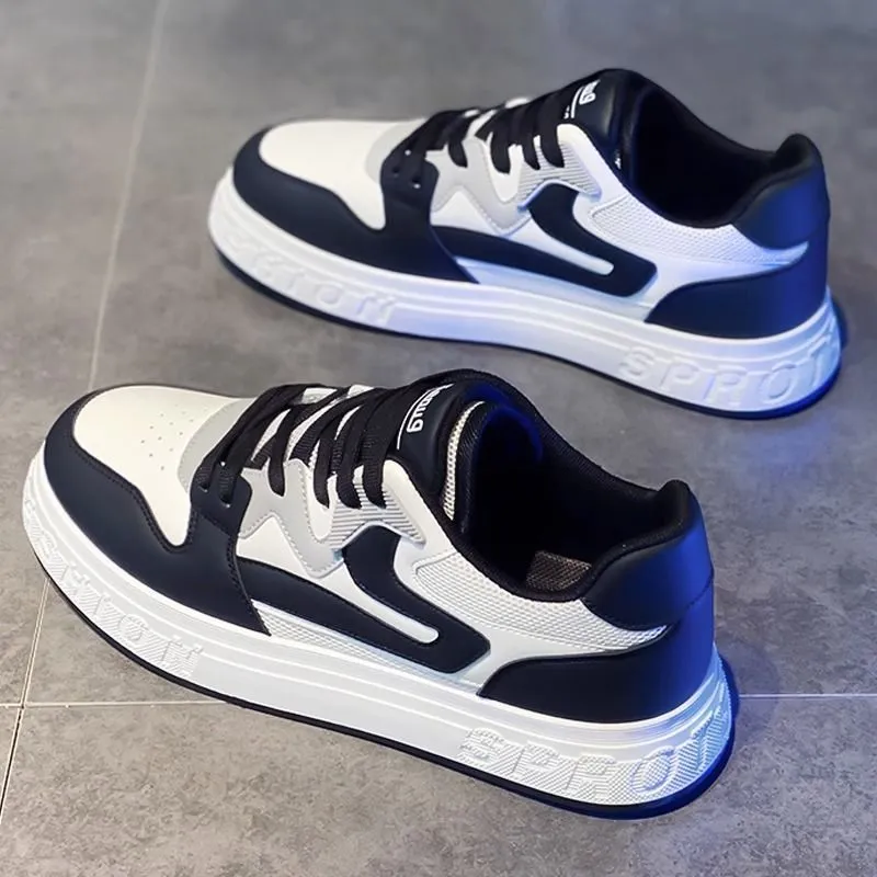 Men's Summer Mesh Breathable Board Black White Casual Shoes