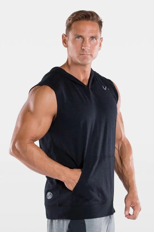 Men's TLF Brand Challenge V-Neck Pullover Sleeveless Hoodie Tee (Blue)
