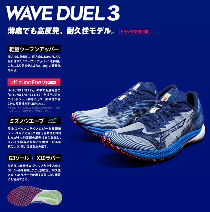 Mizuno Running Shoes Wave Duel 3 MIZUNO Track and Field Shoes U1GD216020