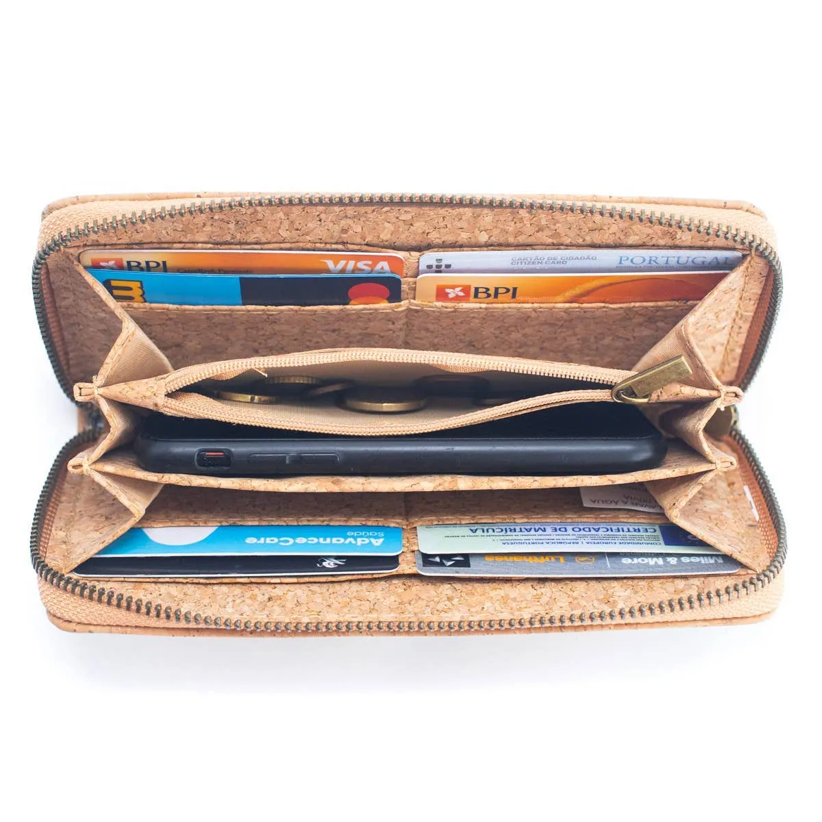 Natural cork women's classic vegan wallet