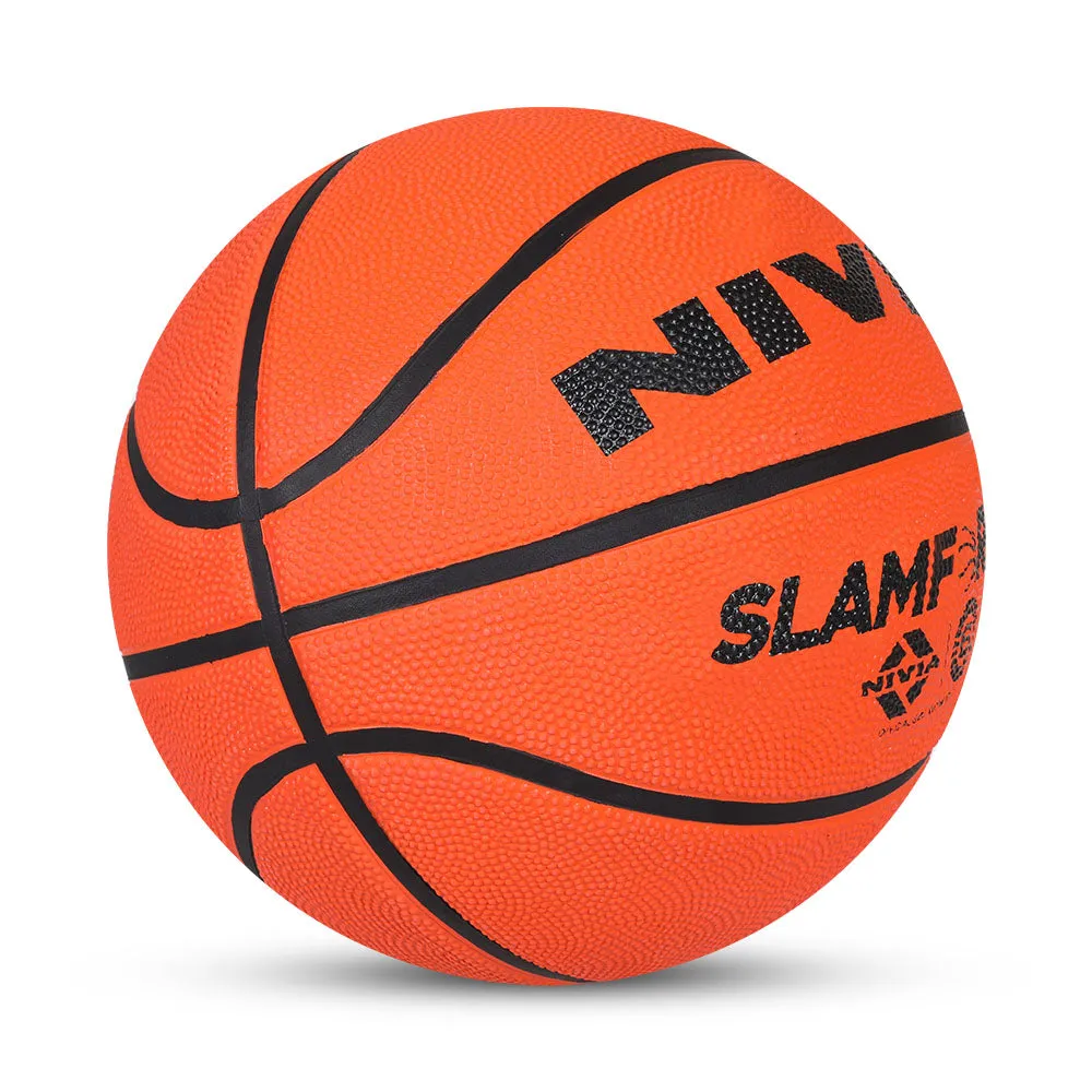 NIVIA SLAMFORCE, Training Ball, 8 Panels, Durable Rubber Cover Molded with Pebbled Texture , Butyl ThreadwoundedBladder, As per Basic Standard, Made for Beginners , to Play on All Indoor & Outdoor Surfaces
