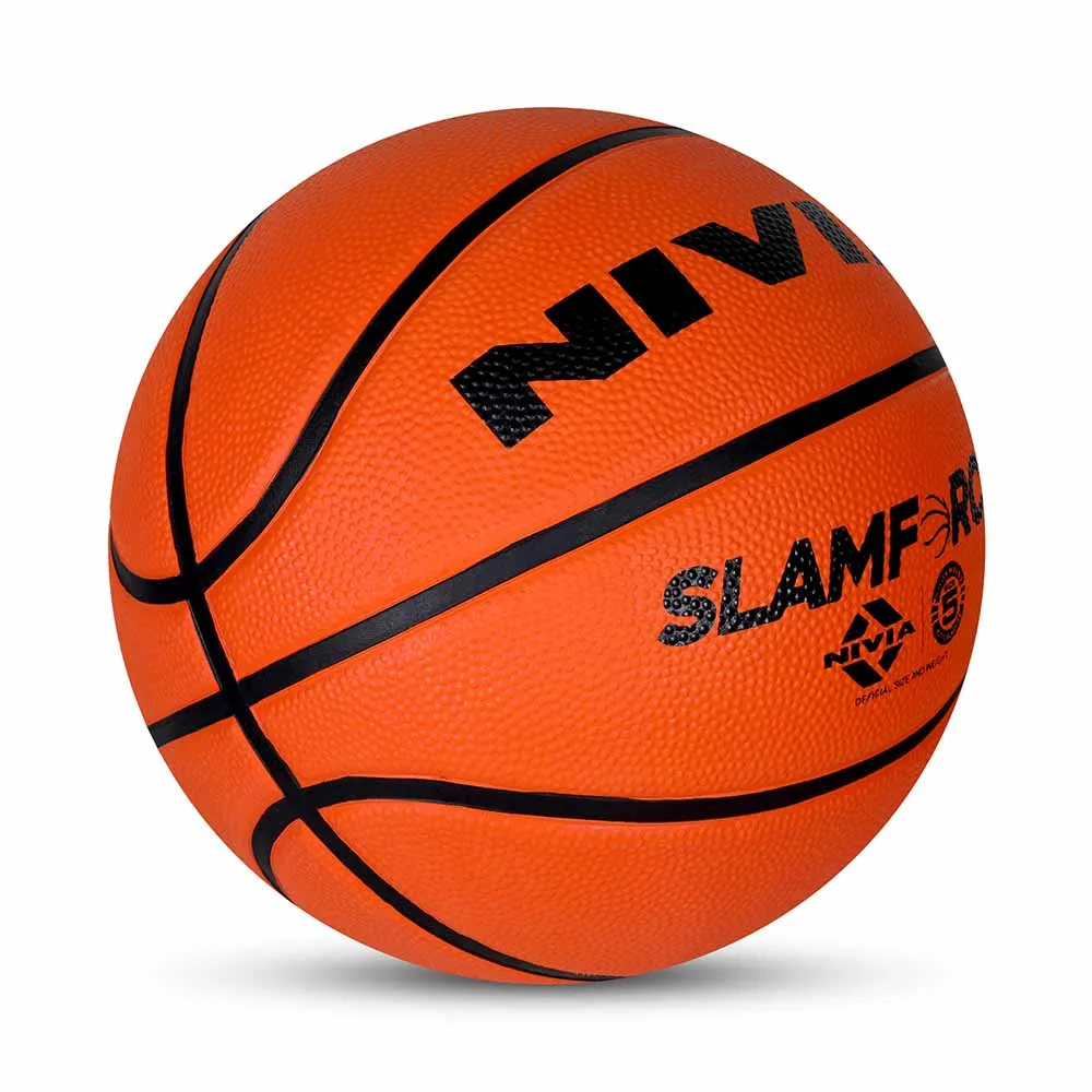 NIVIA SLAMFORCE, Training Ball, 8 Panels, Durable Rubber Cover Molded with Pebbled Texture , Butyl ThreadwoundedBladder, As per Basic Standard, Made for Beginners , to Play on All Indoor & Outdoor Surfaces
