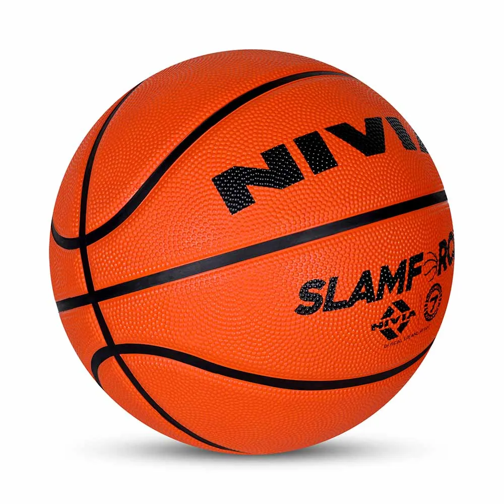 NIVIA SLAMFORCE, Training Ball, 8 Panels, Durable Rubber Cover Molded with Pebbled Texture , Butyl ThreadwoundedBladder, As per Basic Standard, Made for Beginners , to Play on All Indoor & Outdoor Surfaces