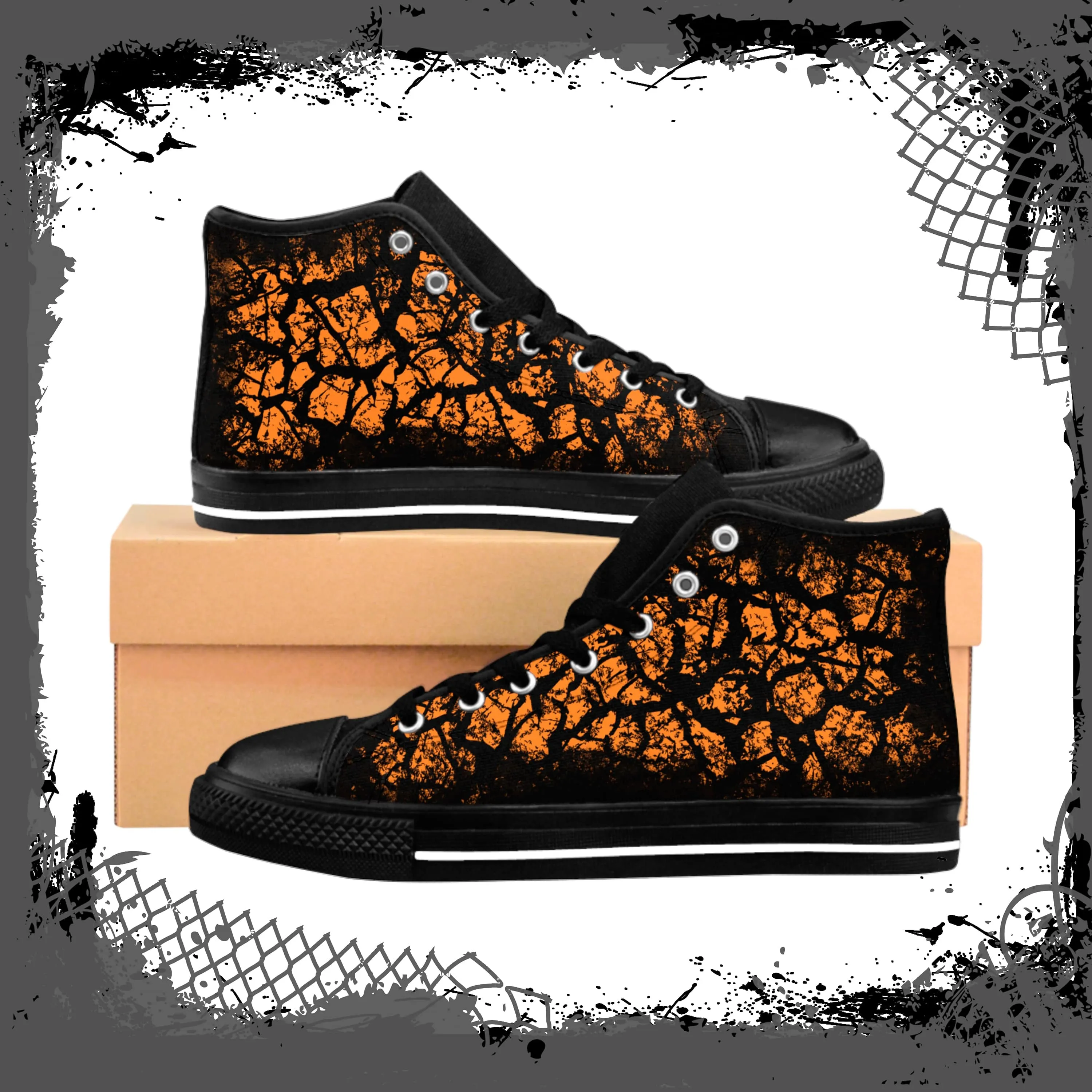 ORG/BLK Women’s "Frac'd" High tops