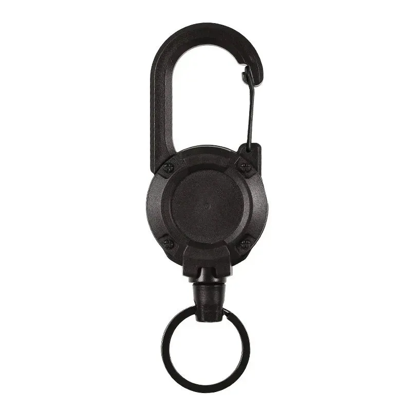 Outdoor Automatic Heavy Duty Retractable Wire Rope Keychain