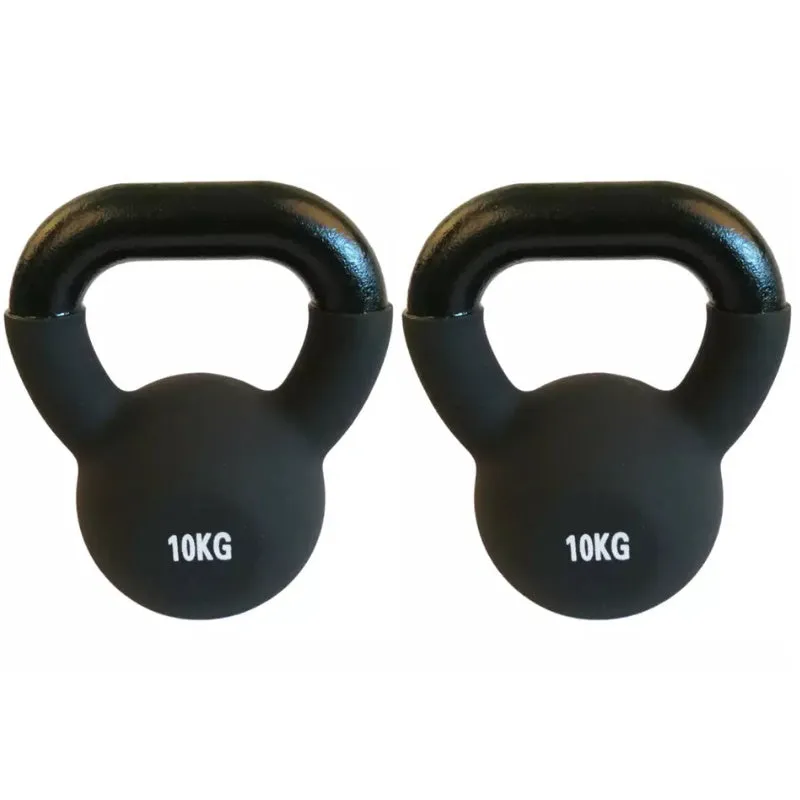 Pair of 10kg Cast Iron Kettlebells