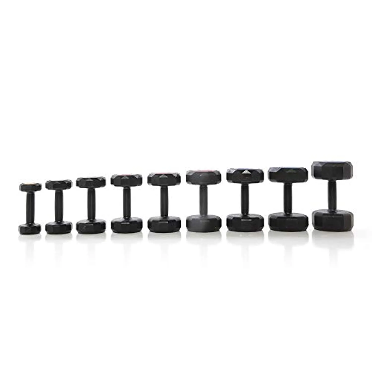 Power Systems Cardio Dumbbell with Color Coded Ends - No Roll Edges - Knurled Handles - Sold Individually