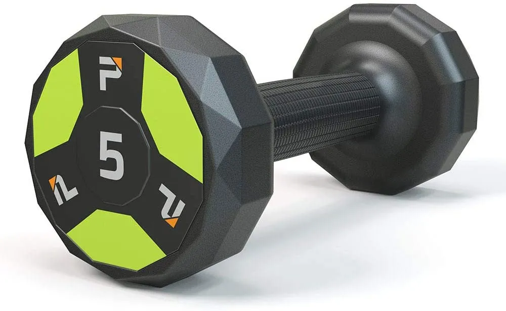 Power Systems Cardio Dumbbell with Color Coded Ends - No Roll Edges - Knurled Handles - Sold Individually