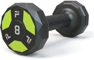 Power Systems Cardio Dumbbell with Color Coded Ends - No Roll Edges - Knurled Handles - Sold Individually