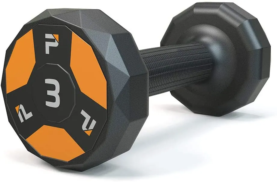 Power Systems Cardio Dumbbell with Color Coded Ends - No Roll Edges - Knurled Handles - Sold Individually