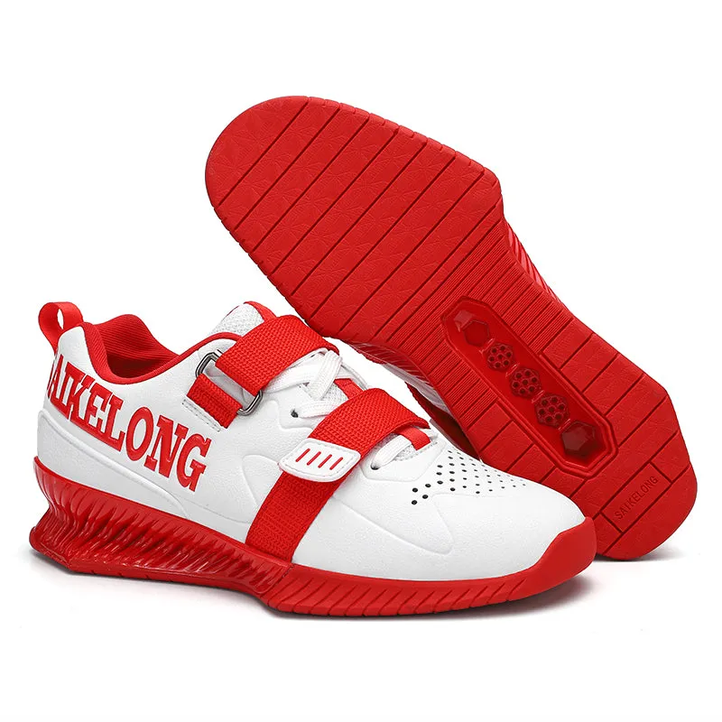 Premium Weightlifting Shoes for Men – Red Gym Training Shoes, Sizes 37-46, Durable Support for Heavy Lifting