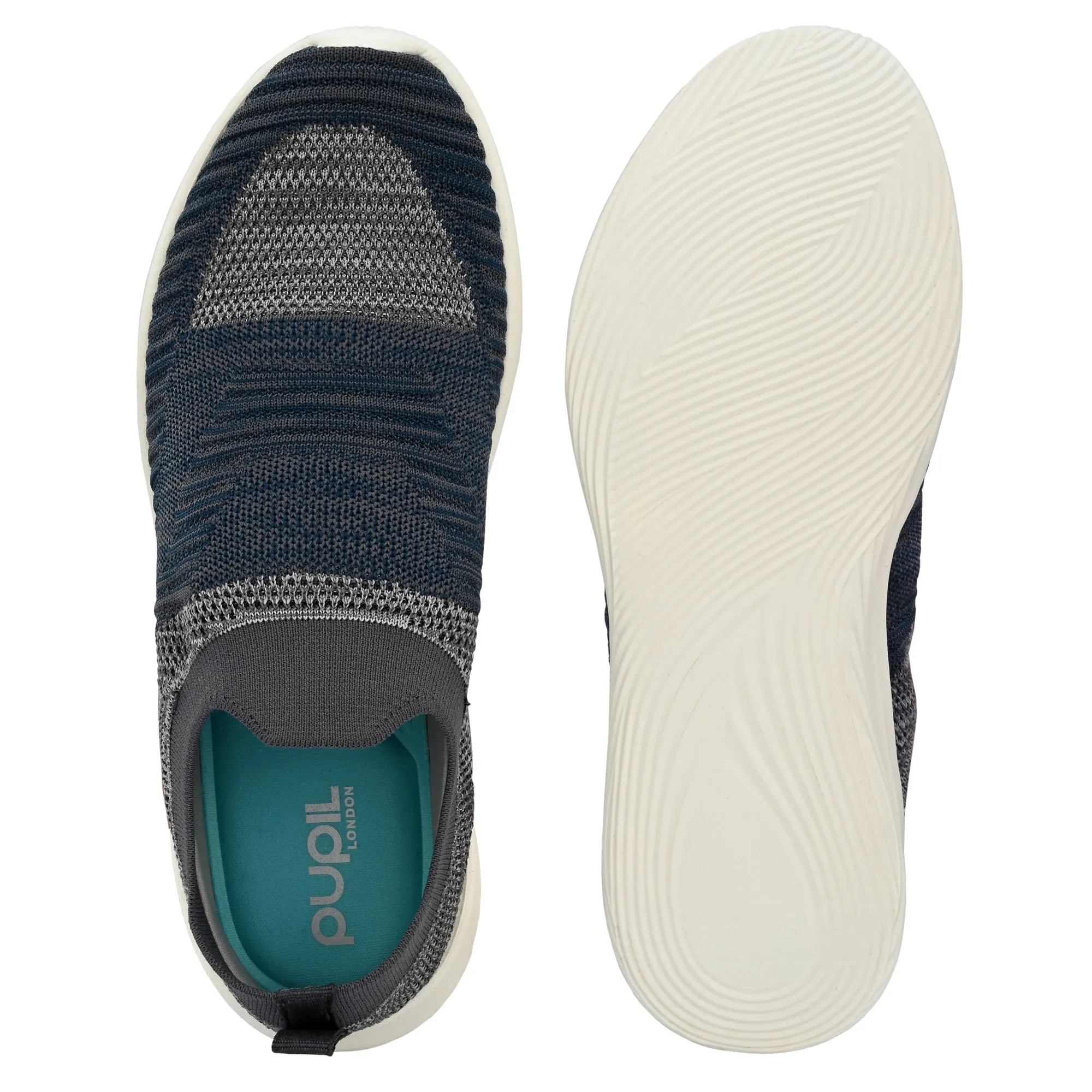 Pupil Men's Eye-02 Running Shoes, Teal Blue and Grey