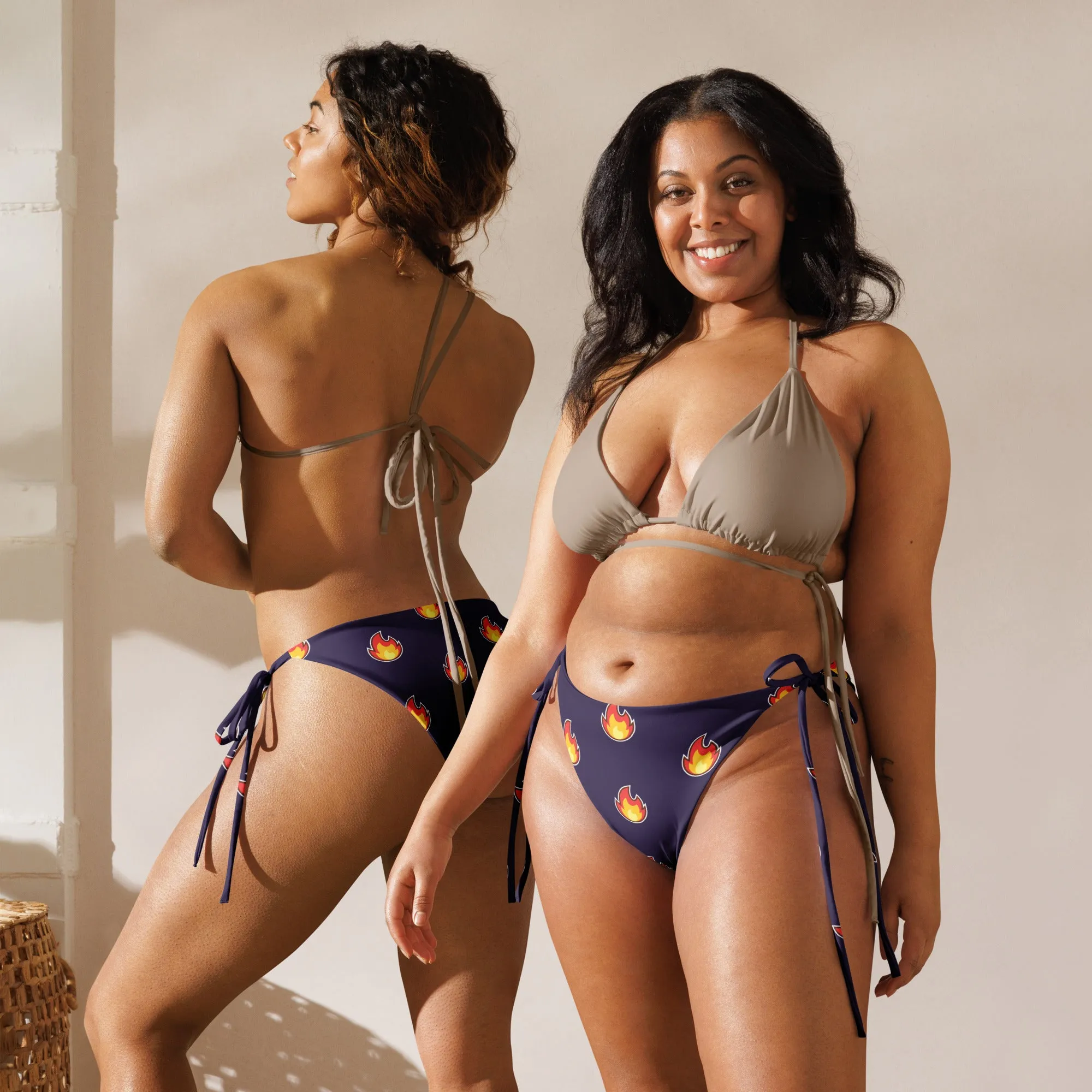 Recycled String Bikini Bottom - Hot 🔥