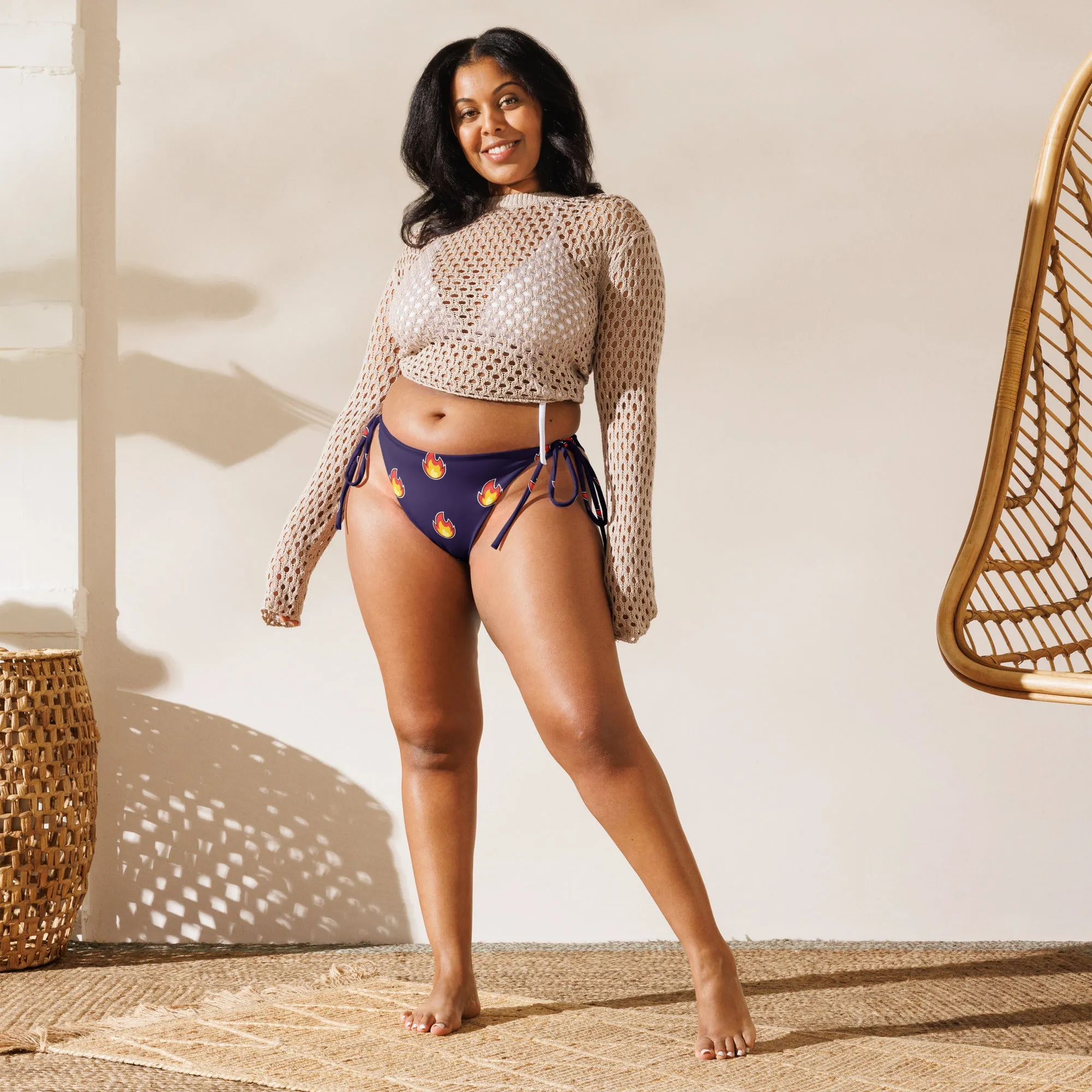 Recycled String Bikini Bottom - Hot 🔥