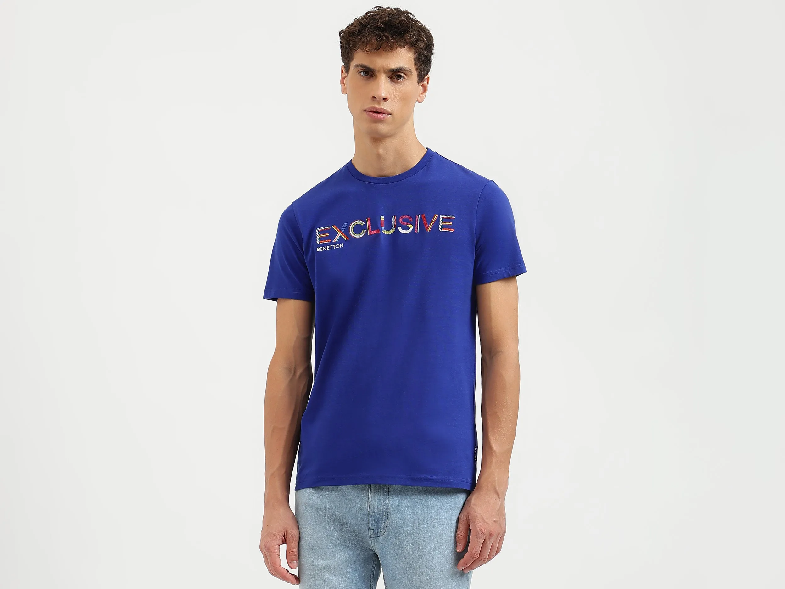 Regular Fit Crew Neck Embroidered T Shirt