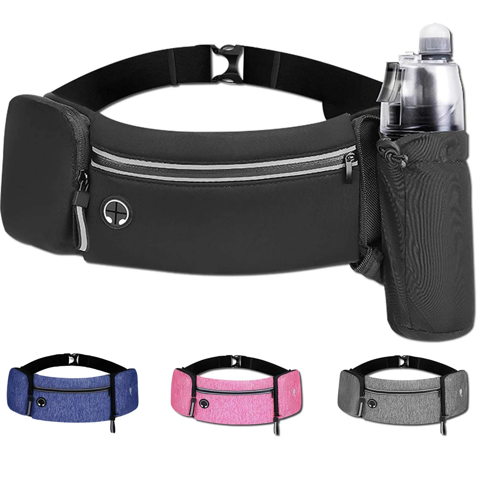 Running Belt Waist Bag with Hidden Water Bottle Holder For Men & Women