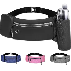 Running Belt Waist Bag with Hidden Water Bottle Holder For Men & Women