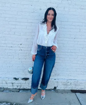 Ryder High Rise Cuffed Straight Jean
