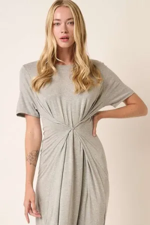 Side Slit Heather Grey Dress