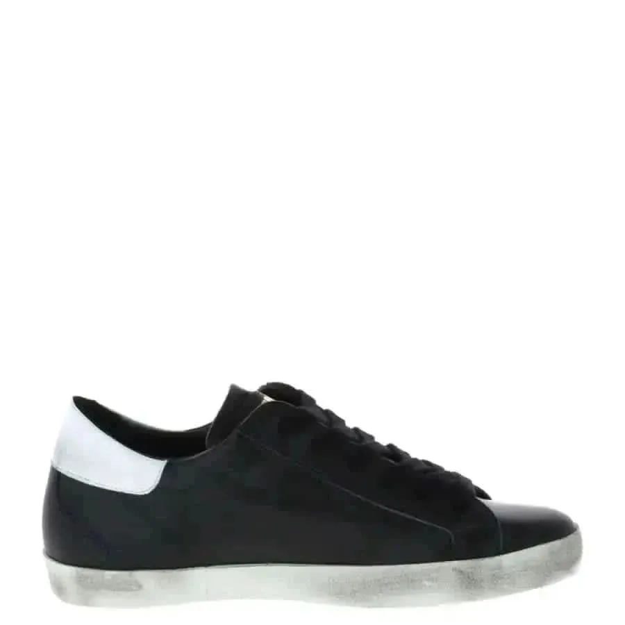 Sneaky Men Sneakers Black Leather Slip-On Sporty Design