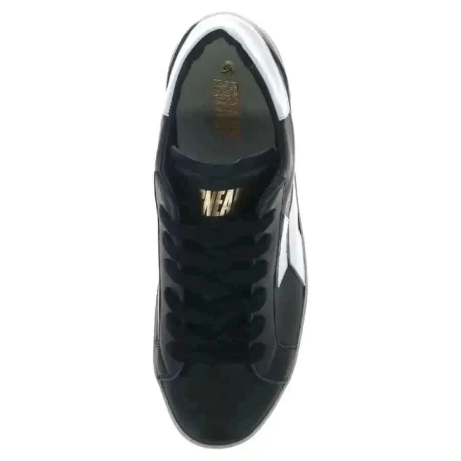 Sneaky Men Sneakers Black Leather Slip-On Sporty Design