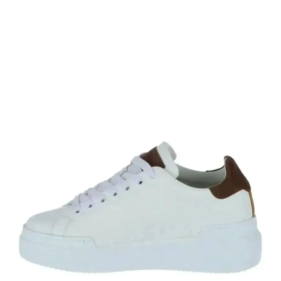 Sneaky Women's White Leather Slip-On Sporty Sneakers