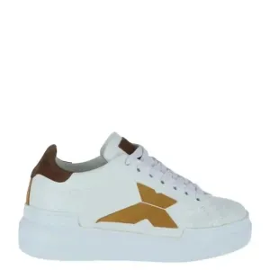 Sneaky Women's White Leather Slip-On Sporty Sneakers