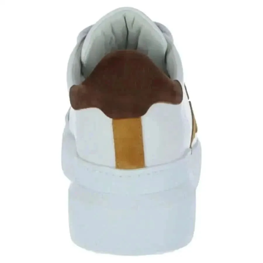 Sneaky Women's White Leather Slip-On Sporty Sneakers