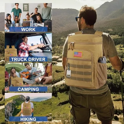 Tactical Backpack Cooler for Men,25L Large Insulated Backpack Leak-Proof