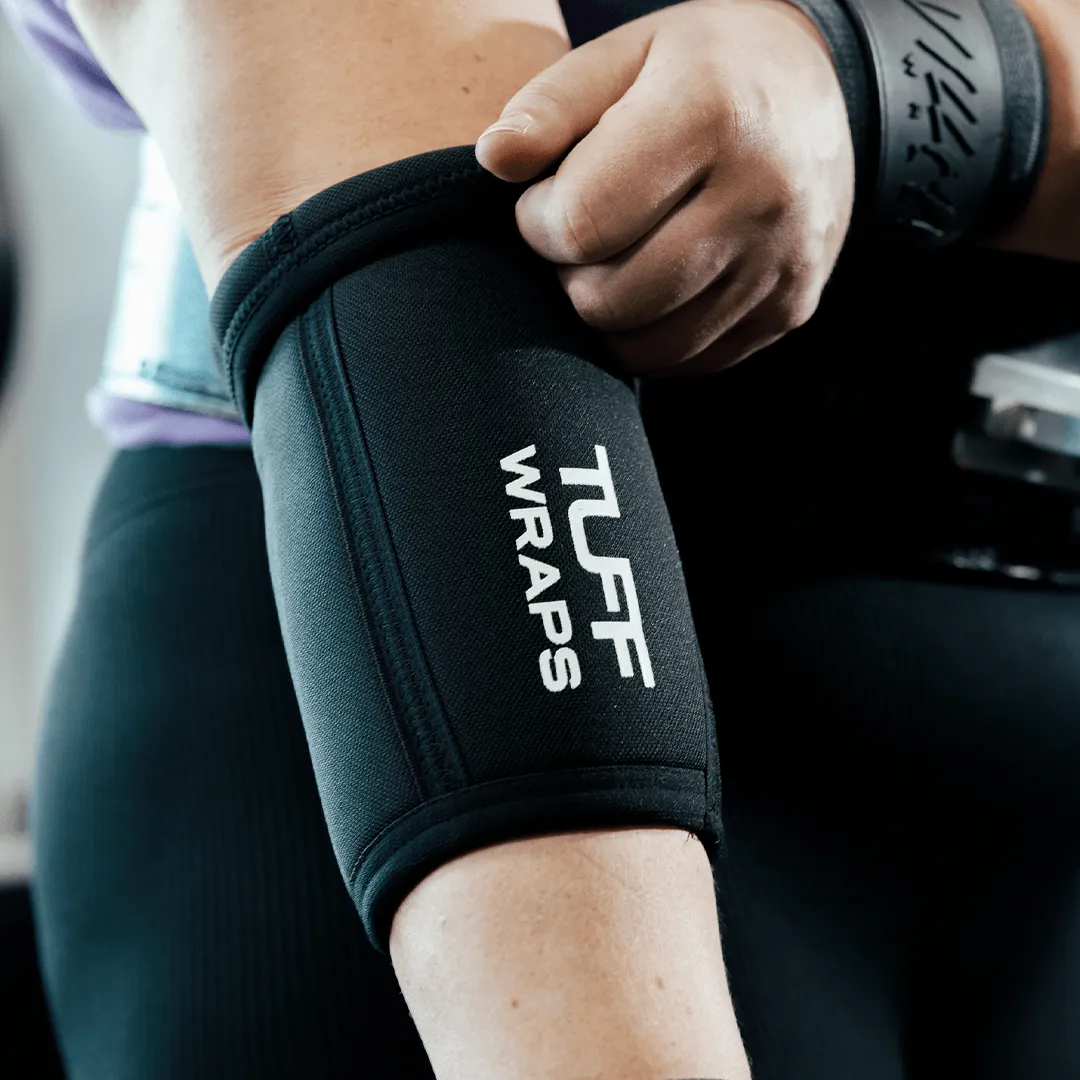 TUFF Power Series 7mm Elbow Sleeves (All Black)