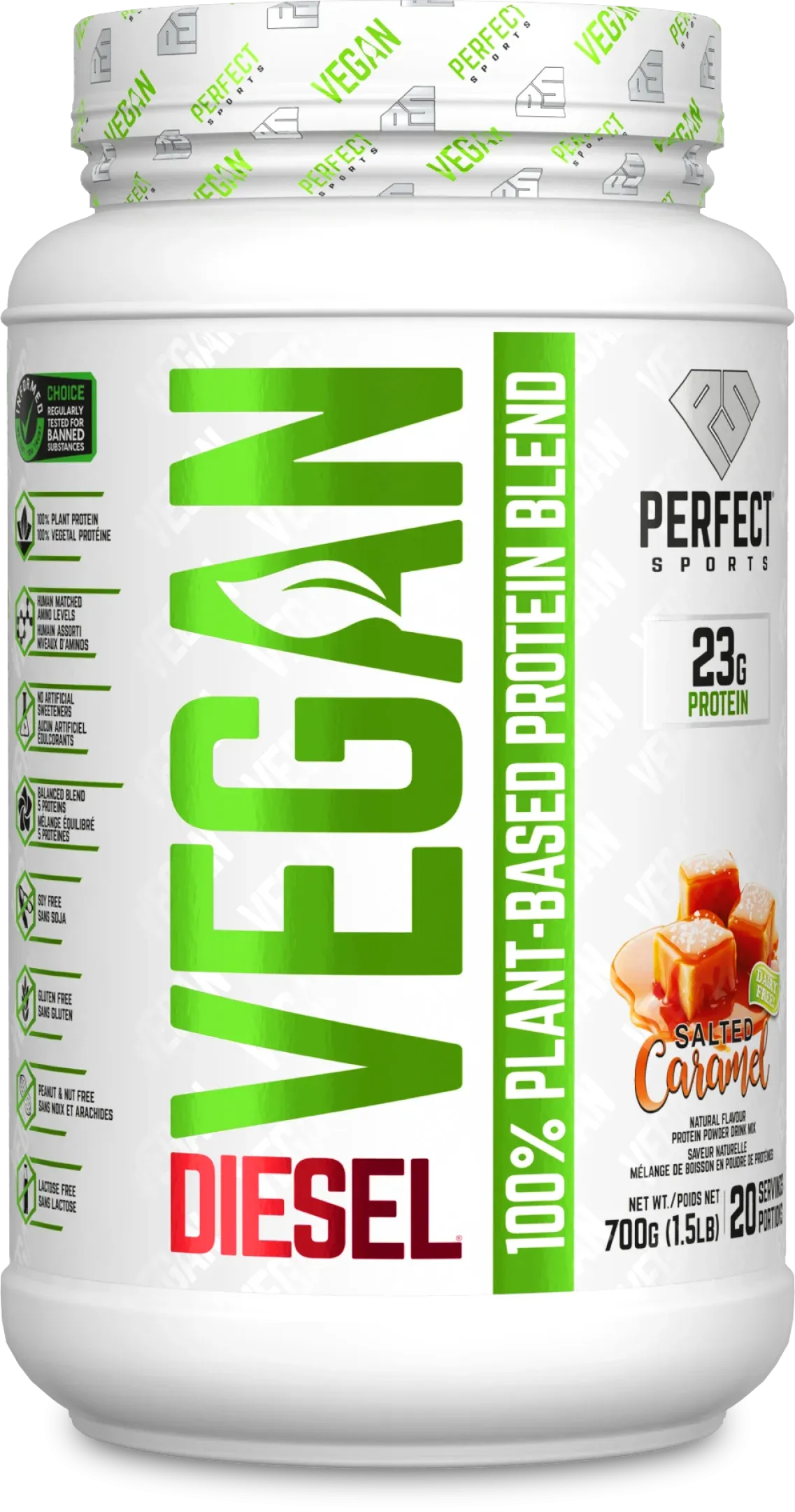 Vegan Diesel Protein Powder 700 grams - Salted Caramel - LONGTERM SHORTAGE