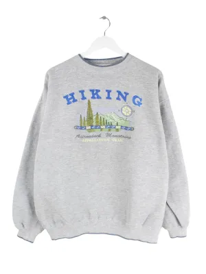 Vintage 90s Hiking Embroidered Heavy Sweater Grau L