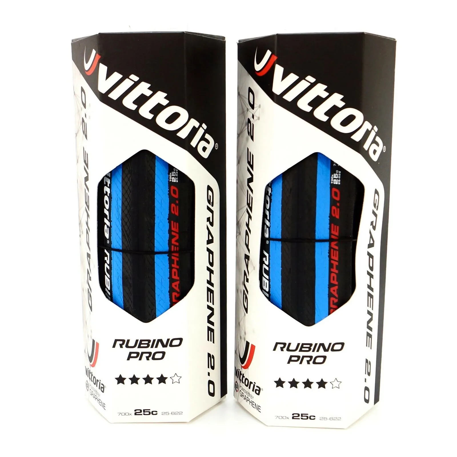 Vittoria Rubino Pro Road Bike Tire G  2.0 GRAPHENE 700 x 25c Black / Blue Tire