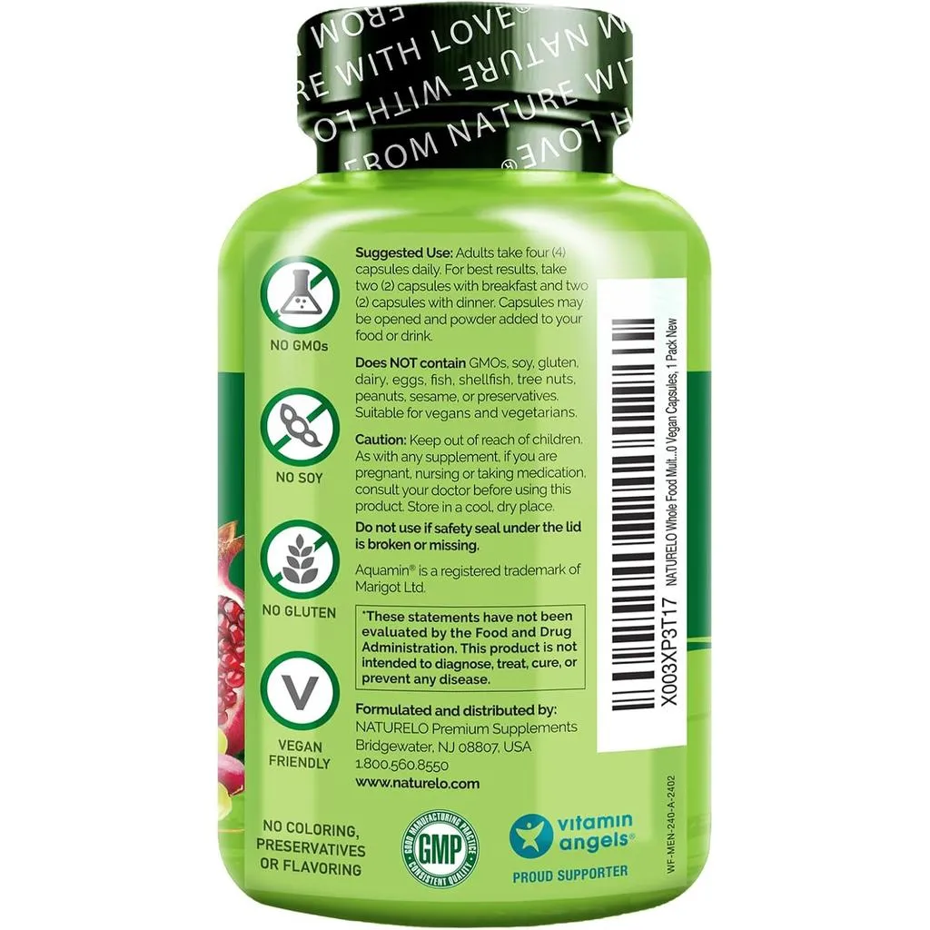 Whole Food Multivitamin for Men with Natural Vitamins, Fruit & Herbal Health Blends