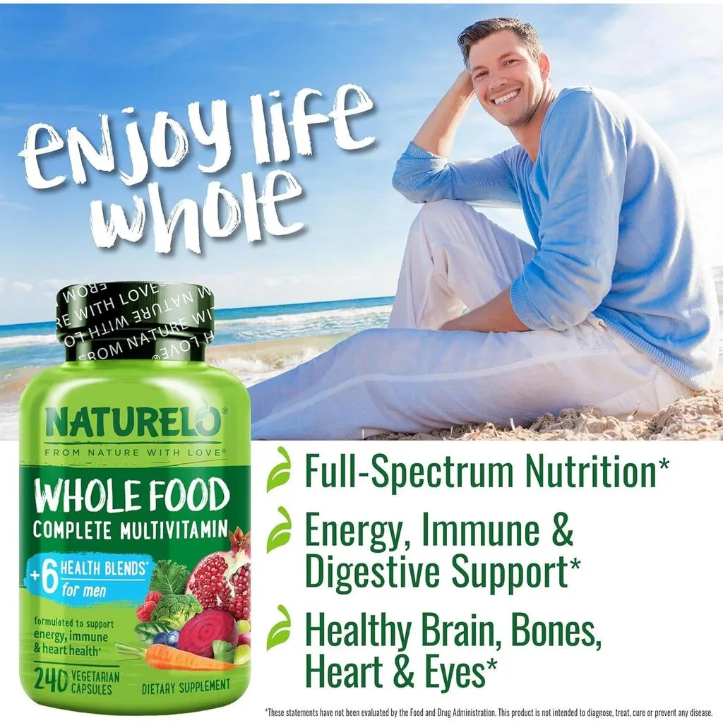 Whole Food Multivitamin for Men with Natural Vitamins, Fruit & Herbal Health Blends