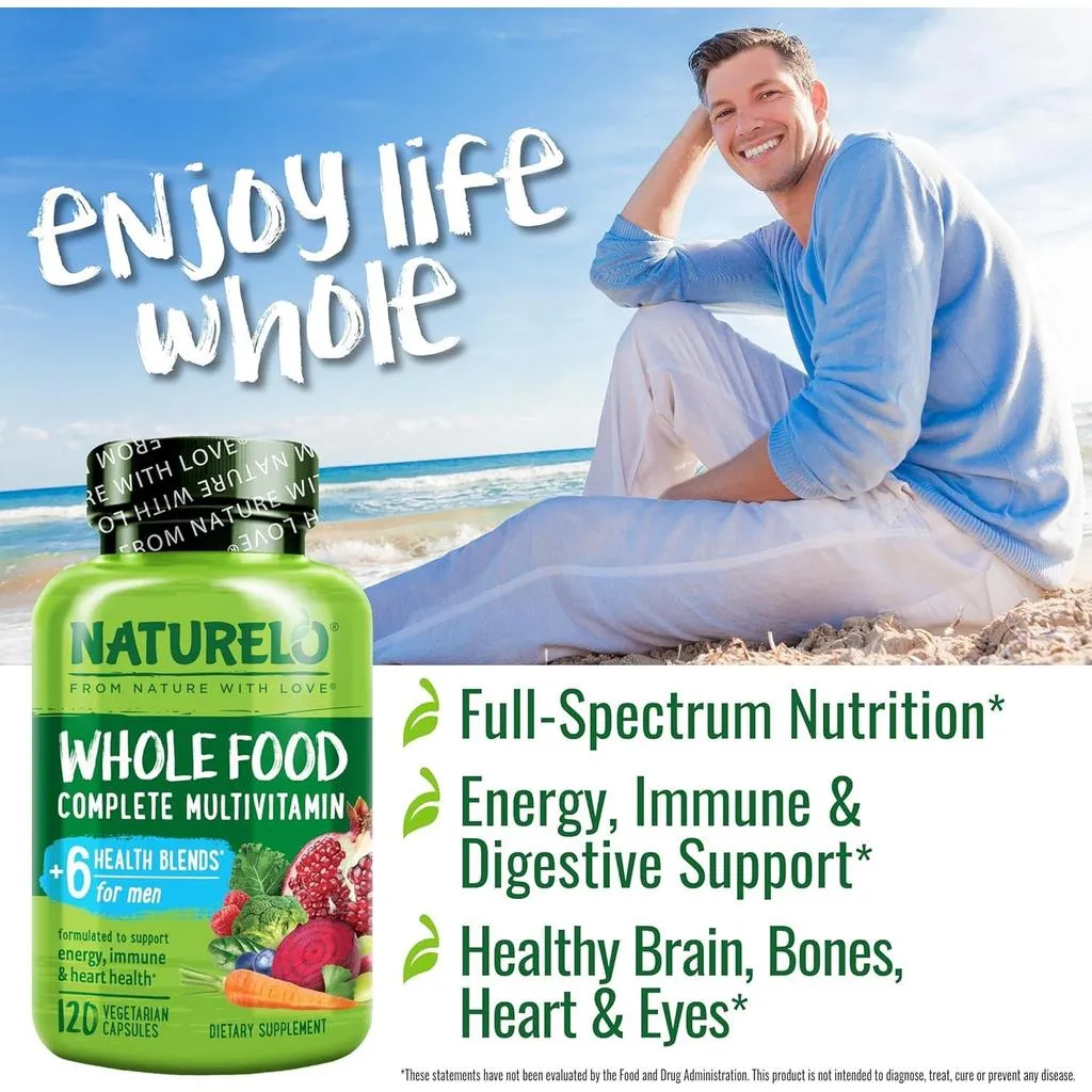Whole Food Multivitamin for Men with Natural Vitamins, Fruit & Herbal Health Blends