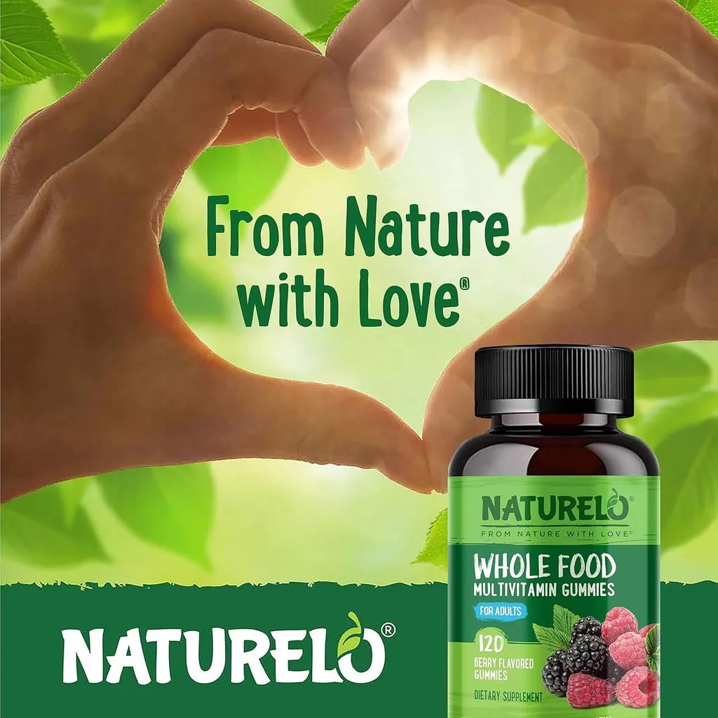 Whole Food Multivitamin Gummies for Adults with Natural Vitamins & No Sugar