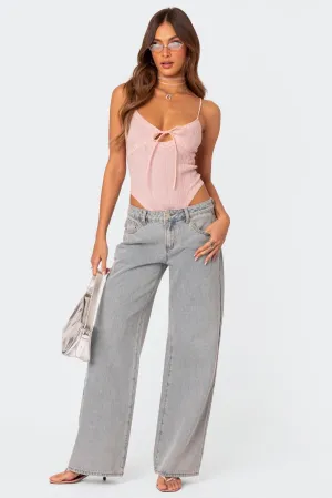 Wide-Leg Trousers | Grey Denim | Effortless Off-Duty Cool
