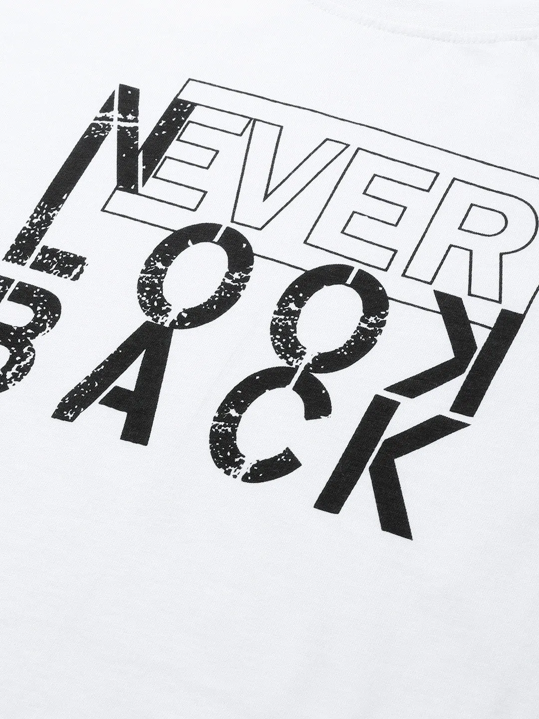 Women White & Black Typography Printed Slim Fit Training or Gym T-shirt