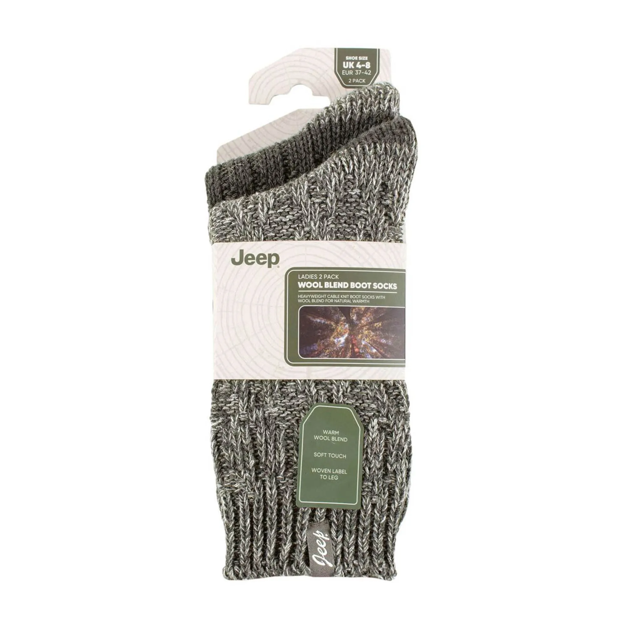 Women's 2-Pack Wool Outdoor Boot Socks | Ribbed Hiking Knit Socks