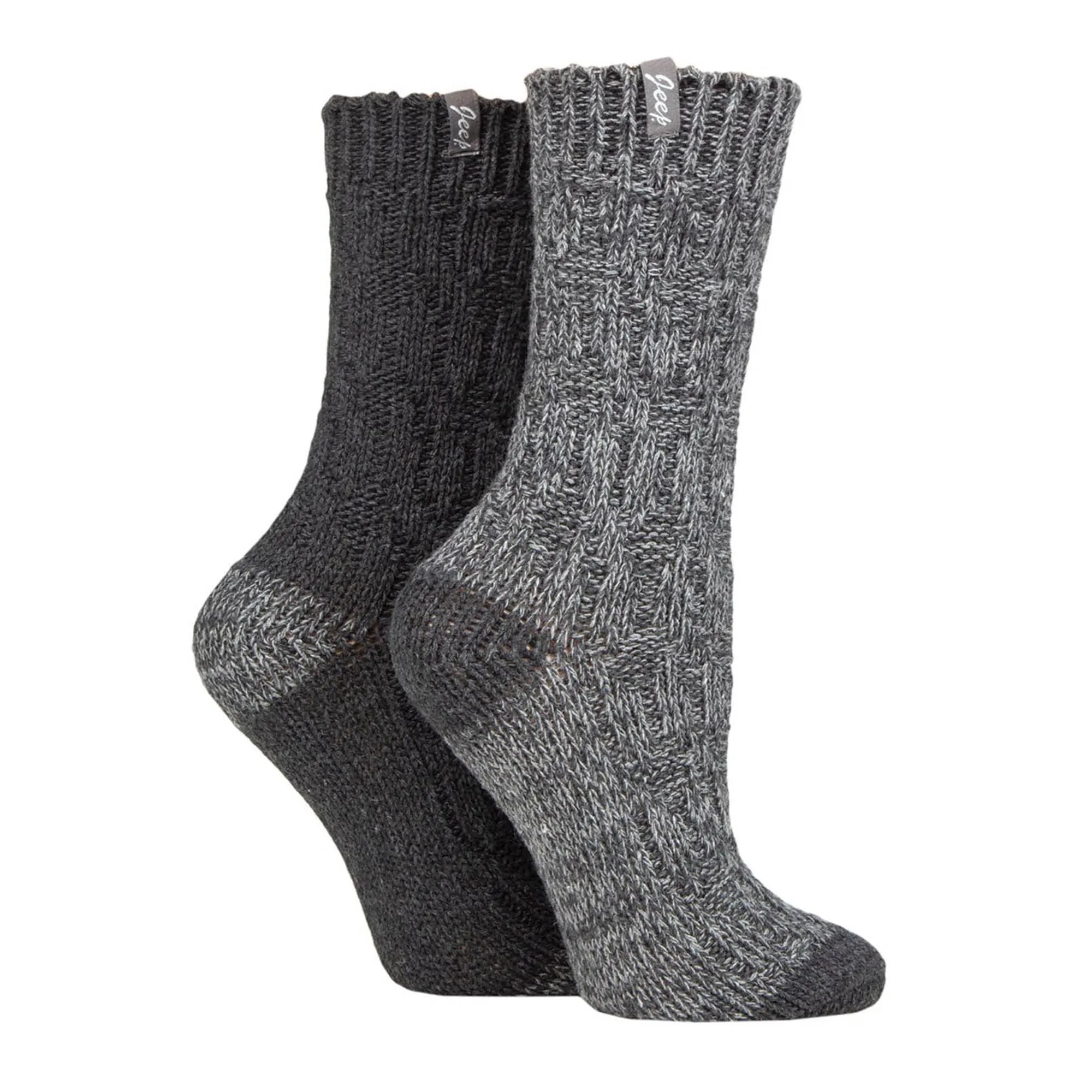 Women's 2-Pack Wool Outdoor Boot Socks | Ribbed Hiking Knit Socks