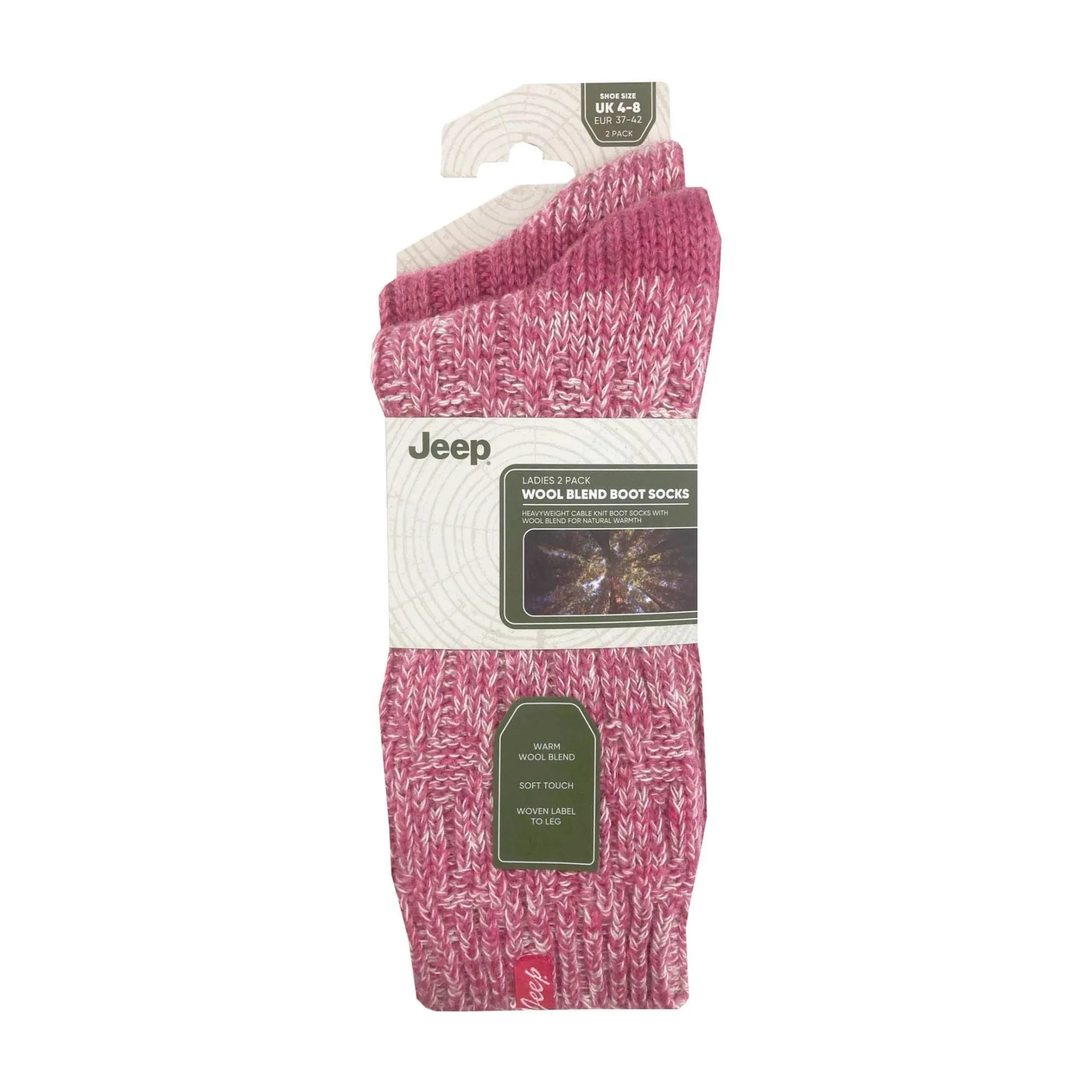 Women's 2-Pack Wool Outdoor Boot Socks | Ribbed Hiking Knit Socks